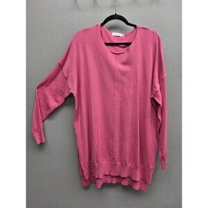 Chic Soul Sweater Womens XL Pink Pullover Lightweight Knit Layered Hem Casual